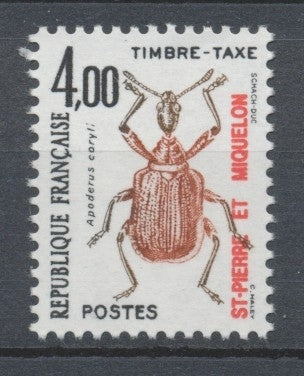 SPM  N°90 Timbres-taxe 4f. Noir  et rouge-brun ZC90