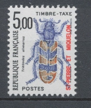 SPM  N°91 Timbres-taxe 5f. Noir, bleu-lilas et rouge-brun ZC91