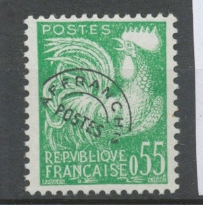 Préoblitérés N°122 Type Coq gaulois. 55c. Vert-jaune ZP122