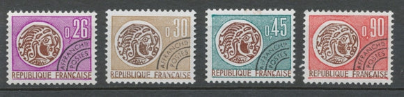 Préoblitérés N°130-133 Série Monnaie gauloise 1971 ZP130A