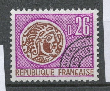 Préos N°130 Monnaie gauloise.  26c. Bistre et violet ZP130