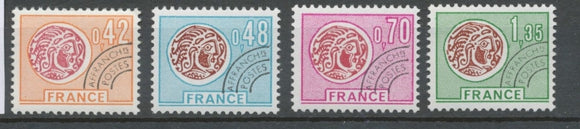 Préoblitérés N°134-137 Série Monnaie gauloise 1975 ZP134A