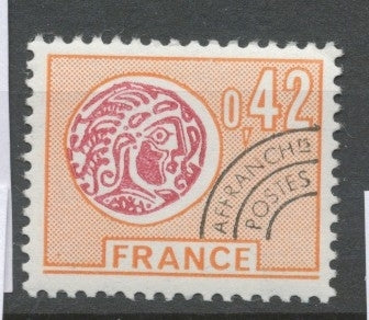 Préos N°134 Monnaie gauloise.  42c. Orange et carmin ZP134