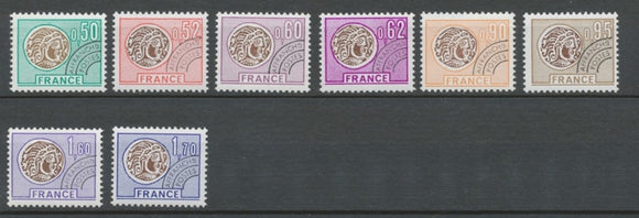 Préoblitérés N°138-145 Série Monnaie gauloise 1976 ZP138A