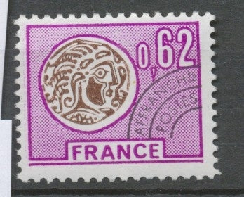 Préoblitérés N°141 Monnaie gauloise.  62c. Lilas et brun ZP141