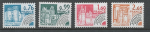 Préoblitérés N°166-169 Série Monuments historiques 1980 ZP166A