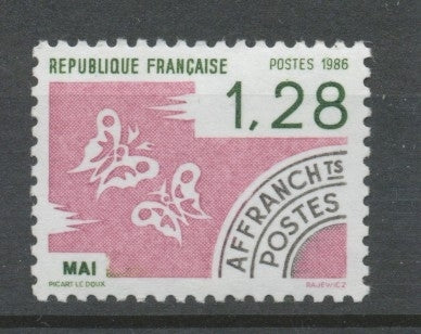 Préos N°190 Les mois de l'année 1 f 28 rose et vert foncé ZP190