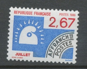 Préos N°192 Les mois de l'année (II) 2 f 67 rouge et bleu ZP192