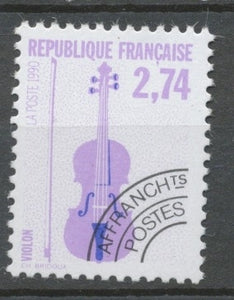 Préos N°212 Instruments musique (III) 2 f 74 mauve et noir ZP212