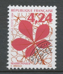 Préos N°234 Feuilles d'arbres 4 f 24 rouge, brun et noir ZP234