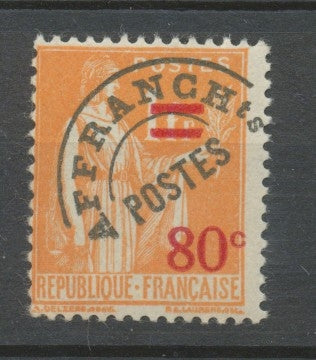 Préoblitérés N°74 80c. sur 1 f. orange type paix ZP74