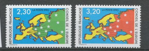 Service N°104-105 Série Conseil de l' Europe.  2 valeurs ZS104A