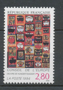 Service N°112 Conseil Europe "36 têtes" Hundertwasser 2f80 ZS112