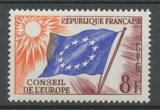 Service N°17 Conseil Europe 8 f violet, bleu foncé, orange ZS17