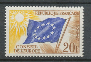 Service N°18 Conseil Europe 20 f ocre, bleu foncé et jaun ZS18