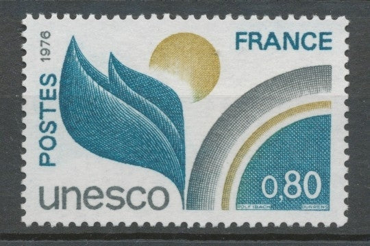 Service N°50 UNESCO 80 c. vert-bleu, gris et bistre-olive ZS50