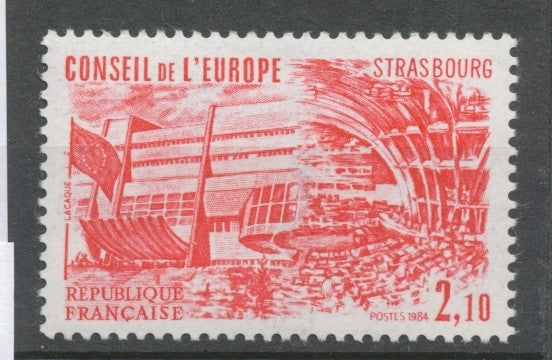 Service N°83 Conseil de l' Europe. 2f.10 rouge ZS83