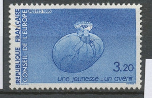 Service N°87 Conseil de l' Europe Pied chaussé 3f20 bleu ZS87