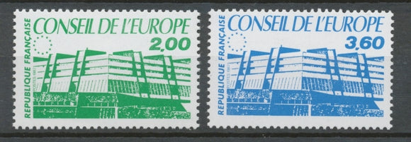 Service N°96-97 Série Conseil de l' Europe.  2 valeurs ZS96A