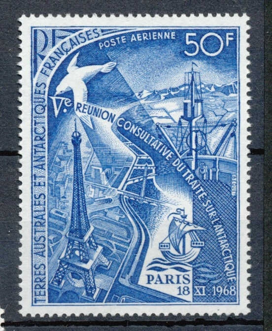 T.A.A.F Aérien 1969 N°18 5e réunion traité Antarctique à Paris N** ZT143A