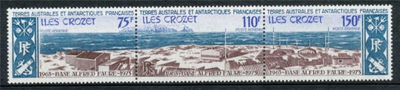 T.A.A.F Aérien 1973 N°36A 10e anniversaire de la base Alfred Faure. Triptyque N** ZT155A