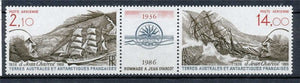 T.A.A.F Aérien 1986 N°94A Hommage à Jean Charcot (1867-1936). Triptyque N** ZT199A