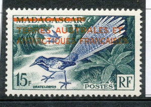 T.A.A.F 1955 N°1 Timbre de Madagascar de 1954 surchargé en rouge N** ZT1A