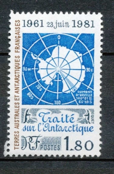 T.A.A.F 1980 N°91 20e anniversaire du Traité sur l'Antarctique. N** ZT47A