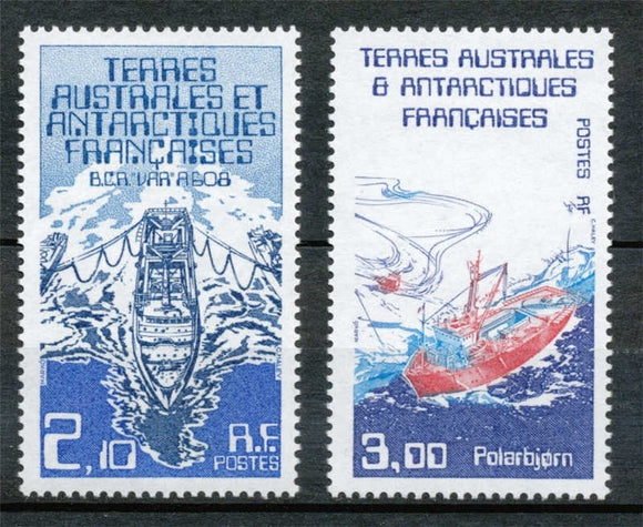T.A.A.F 1986 N°120-121 Série Navires de liaison avec la mission antarctique. N** ZT65A